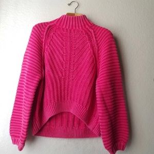 hot pink free people sweater